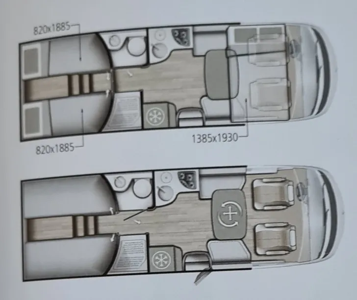 Grundriss Tag Mobilvetta K-Yacht Tekno Line 86 sehr gepflegter Zustand