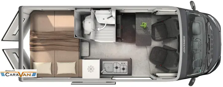 Grundriss Tag Hymer Camper Van Yellowstone 601 9G, Isofix - UVP 107.240 Euro