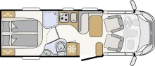 Grundriss Tag Dethleffs Globebus T 7 SAT,TV,Solar,GT-Paket