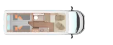 Grundriss Tag Weinsberg CaraBus 630 ME Edition FIRE Dachklima / AHK