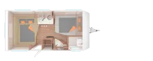 Grundriss Nacht Weinsberg CaraOne 450 FU 1,5t Smart- und Advanced-Paket