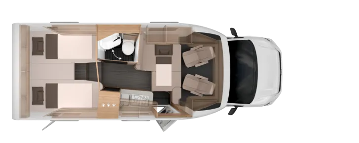 Grundriss Nacht Knaus Sky TI 650 MEG *Automatik*VW Crafter*