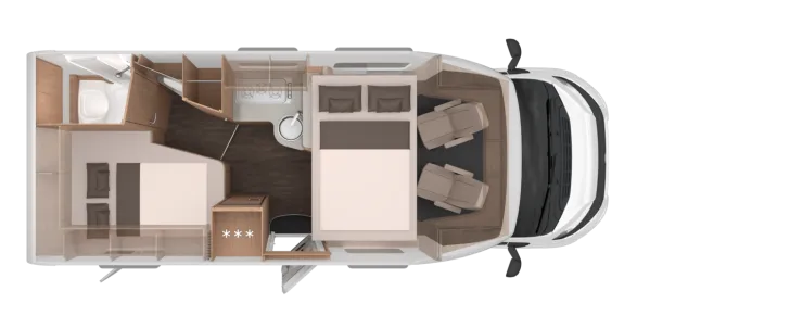 Grundriss Nacht Knaus LIVE WAVE 650 MF PLATINUM SELECTION Modell 2026 / Live Wave 650 MF