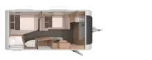 Grundriss Nacht Knaus Südwind 500 PF Black Selection Auflastung 1.800 kg, Mod. 2027