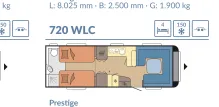 Grundriss Tag Hobby Prestige 720 WLC Top zustand Standwagen auf Cam