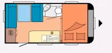 Grundriss Tag Hobby De Luxe 440 SF Sehr gut, gepflegt