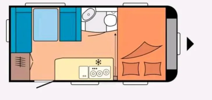 Grundriss Tag Hobby De Luxe 440 SF Sehr gut, gepflegt