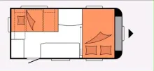 Grundriss Nacht Hobby De Luxe 440 SF Sehr gut, gepflegt