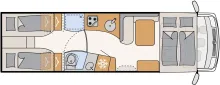 Grundriss Tag Dethleffs Globetrotter XLi I 7850-2 EB