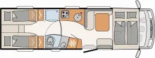 Grundriss Tag Dethleffs Globetrotter XL I 7850-2 EB
