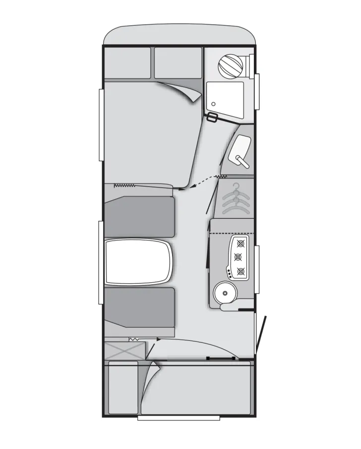Grundriss Tag Knaus Südwind 500 FDK Silver Selection Familiengrundriss Sehr gepfleg