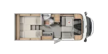 Grundriss Tag Carado VAN 347 PRO+ Modell 2027 | 5 Jahre GARANTIE