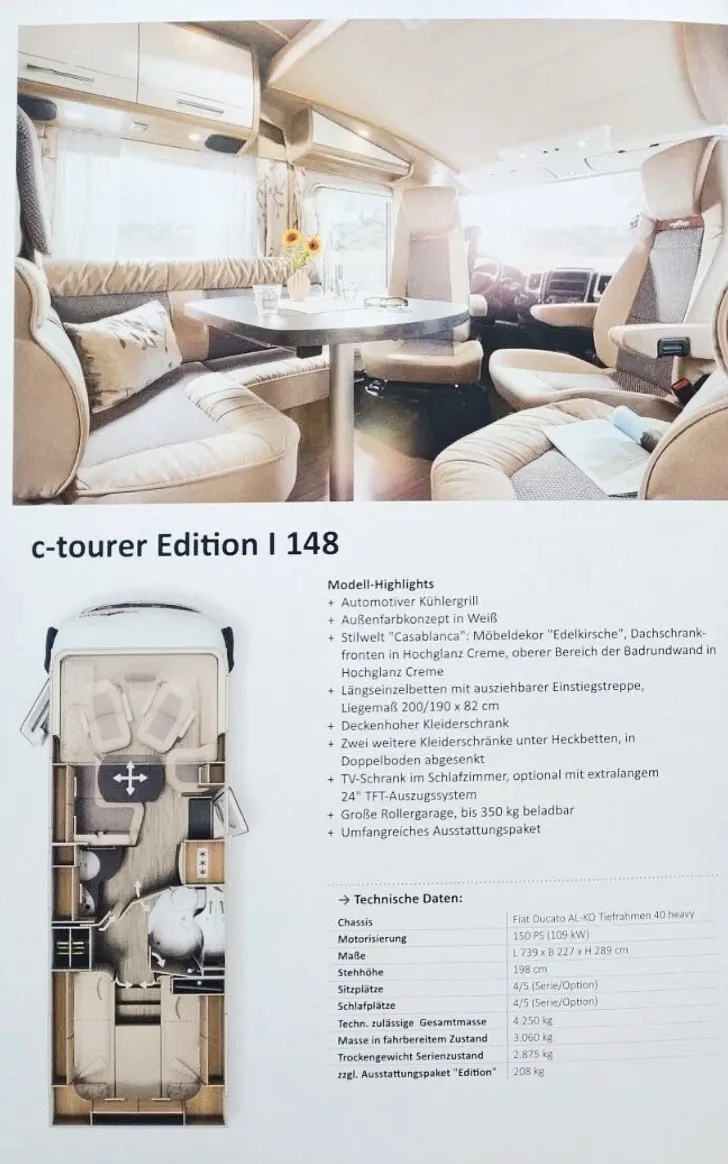 Grundriss Tag Carthago c-tourer 148