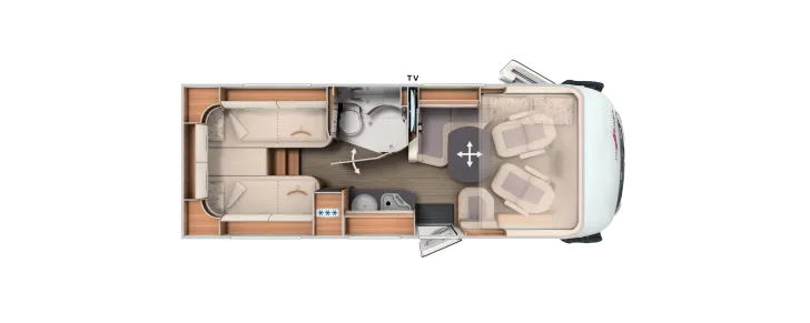 Grundriss Tag Carthago C2-tourer I 143 KB-LE lightweight 3.5t