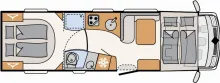 Grundriss Tag Dethleffs Globetrotter XL I 7850-2 DBM Tageszulassung!