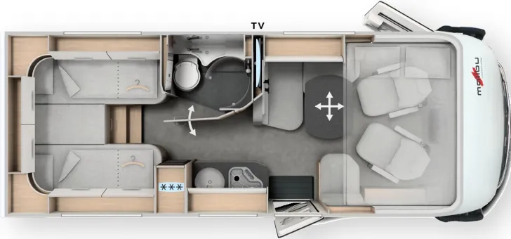 Grundriss Tag Malibu I 430 KB LE comfort TOP-DEAL TV KAMERA NAVI 2026