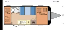 Grundriss Tag Hobby De Luxe 490 KMF top Zustand