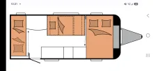Grundriss Nacht Hobby De Luxe 490 KMF top Zustand