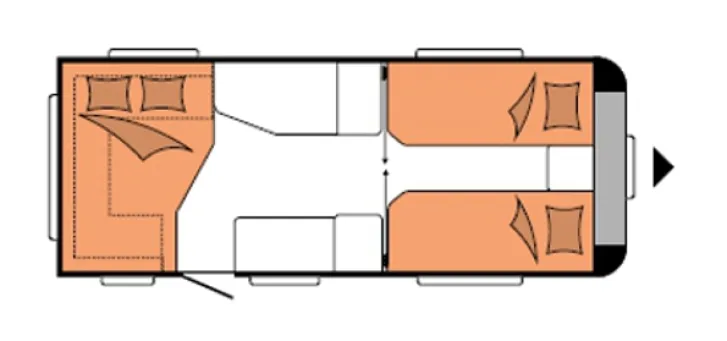 Grundriss Nacht Hobby Maxia 495 UL top gepflegt, TÜV neu