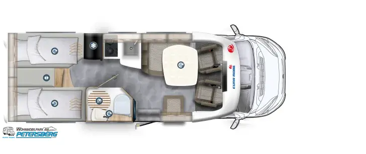 Grundriss Tag Eura Mobil Profila RS 695 EB Mondial Edition 140 PS * Mondial-Paket