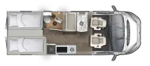 Grundriss Tag Eura Mobil Van 635 EB Mondial- u. Fahrassistenzpaket