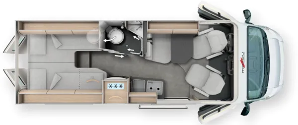 Tagesgrundriss Malibu Van Comfort 640 LE Tagesgrundriss Malibu Van Comfort 640 LE