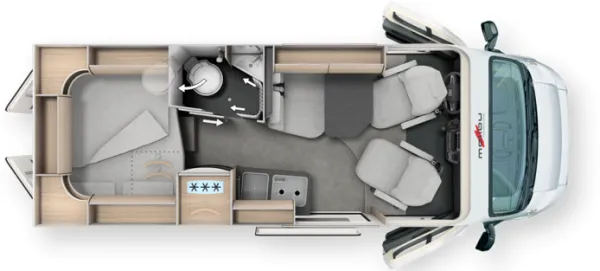 Tagesgrundriss Malibu Van Comfort 600 DB charming GT skyview Tagesgrundriss Malibu Van Comfort 600 DB charming GT skyview
