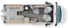 Grundriss Tag Malibu Van Comfort 640 LE charming coupé 10,1" Media-Paket / LED Licht