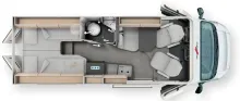 Grundriss Tag Malibu Van Diversity 640 LE K charming coupé Modell 2027