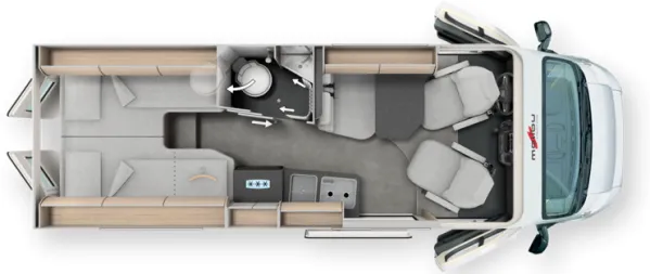 Tagesgrundriss Malibu Van Diversity 640 LE K Tagesgrundriss Malibu Van Diversity 640 LE K