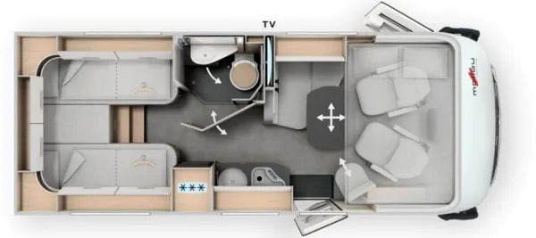 Tagesgrundriss Malibu I 441 KB-LE comfort 4.2t Tagesgrundriss Malibu I 441 KB-LE comfort 4.2t