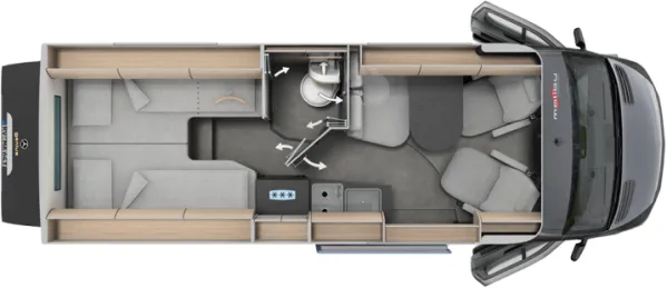 Tagesgrundriss Malibu genius 641 LE performance 4x4 Tagesgrundriss Malibu genius 641 LE performance 4x4