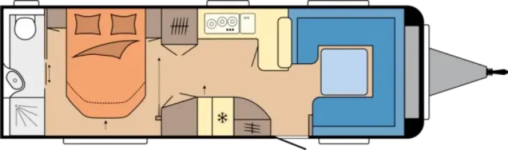 Grundriss Tag Hobby Prestige 720 WQC Sehr gut gepflegt