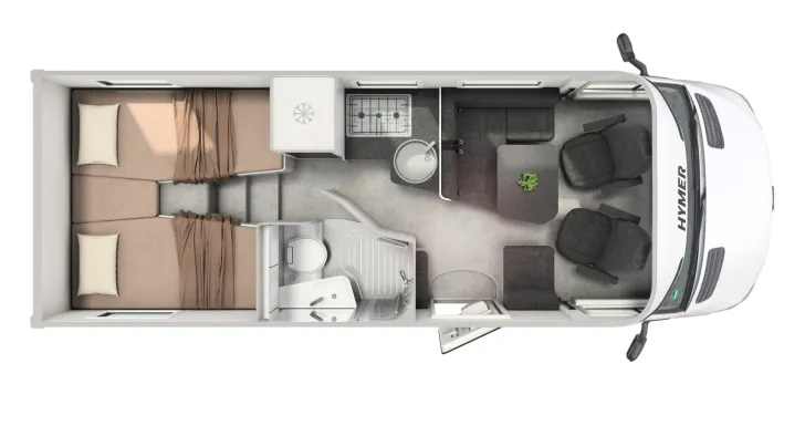Grundriss Tag Hymer B-Klasse MC T 600 WhiteLine sehr gepflegt-1.Hd-Restgaranti