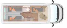 Grundriss Nacht Weinsberg CaraBus GREY 600 ME