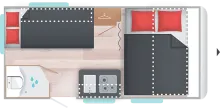 Grundriss Nacht Caravelair Alba 390 Style Vorzelt*GFK*Sat*Autark*Dusche+