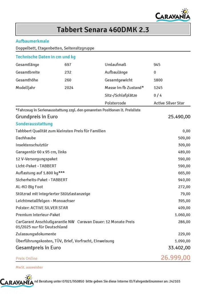 Fahrzeugbild Tabbert Senara 460DMK 2.3 ähnlich Cazadora #10