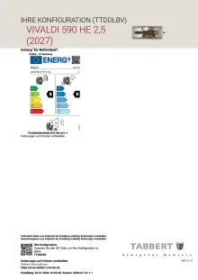 Fahrzeugbild Tabbert Vivaldi 590 HE 2.5 Zuladung über 800 kg #6