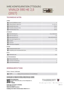 Fahrzeugbild Tabbert Vivaldi 590 HE 2.5 Zuladung über 800 kg #12