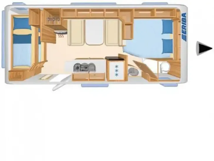Grundriss Tag Hymer Eriba Exciting 560 Family Sehr guter, gepflegter Zustand