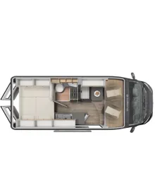 Grundriss Tag Sunlight Camper Van Cliff 600 Adventure Edition Komplettpaket und abfahrbereit