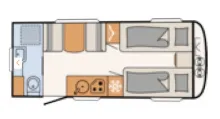 Grundriss Tag Dethleffs Nomad 490 EST Top Zustand, Mover