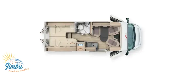 Grundriss Tag Malibu Van Comfort 640 LE charming coupé