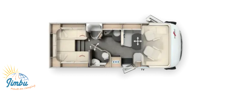 Grundriss Tag Malibu I 490 LE Touring 2154 - 630, Automatik
