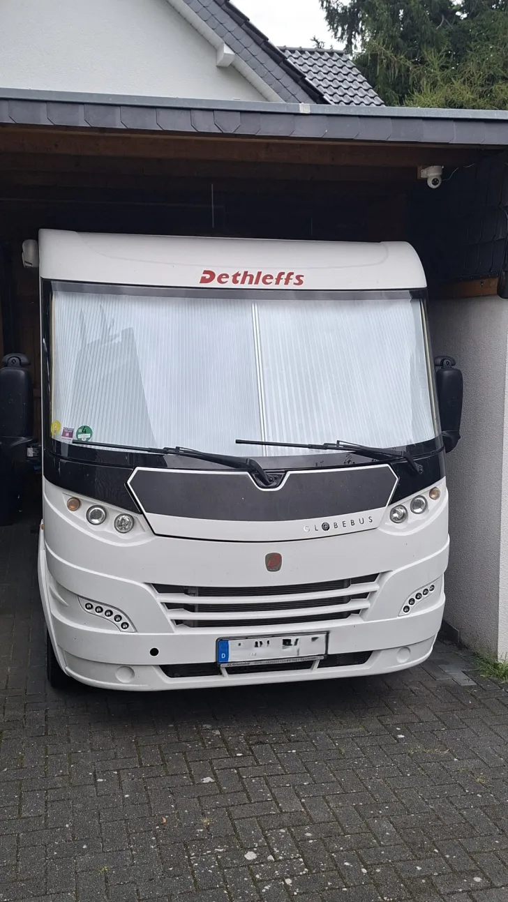 Grundriss Tag Dethleffs Globebus I 011 Klima, Fest & Hubbett, Markise