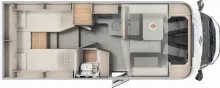 Grundriss Tag Carado T 448 140PS Autom, 4 Schlafplätze, Dieselheizung