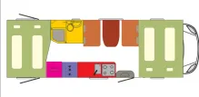 Grundriss Tag Soma Camp A 700 HB Familien-Reisemobil(von Knaus)