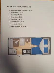 Grundriss Tag Caravelair Alba 472 Style gepflegt mit vielem Zubehör