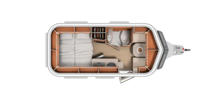 Grundriss Tag Hymer Eriba Touring Triton 430 - 60 Jahre Edition mit Markise und Fahrradträger