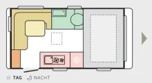 Grundriss Tag Adria Action 391 PD - Solar, Sat, TV und Mover